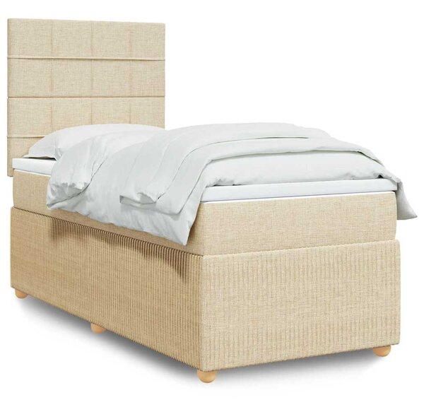 Box spring postel s matrací krémová 80 x 200 cm textil 3291888