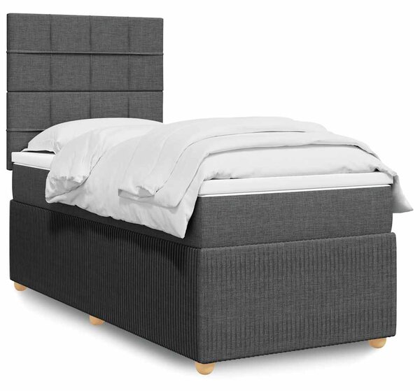 Box spring postel s matrací tmavě šedá 80 x 200 cm textil 3291884