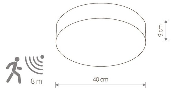Svítidlo se senzorem pohybu Nowodvorski ARENA WHITE SENSOR 10186