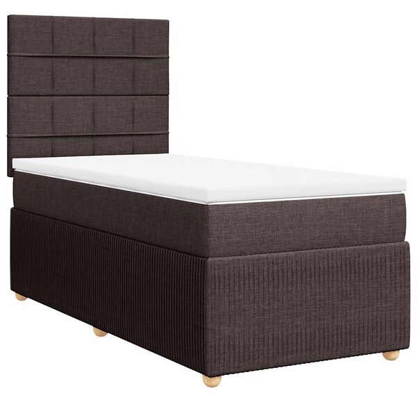 Box spring postel s matrací tmavě hnědá 80x200 cm textil 3291886