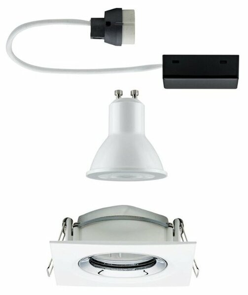 PAULMANN Vestavné svítidlo LED Nova Plus hranaté 1x6W GU10 bílá mat chrom výklopné stmívatelné 936.74 P 93674
