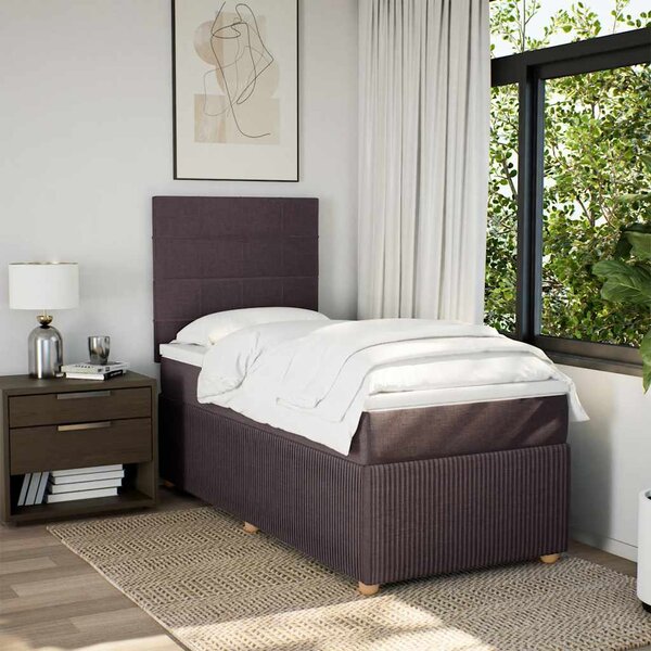 Box spring postel s matrací tmavě hnědá 80x200 cm textil 3291886