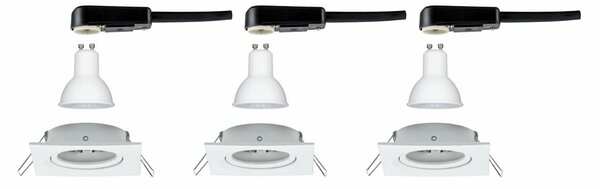 PAULMANN Vestavné svítidlo LED Nova hranaté 3x6,5W GU10 bílá mat výklopné 934.36 P 93436