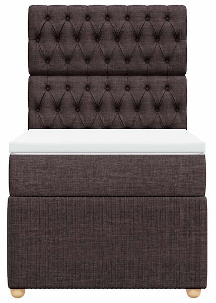 Box spring postel s matrací tmavě hnědá 80x200 cm textil 3291893