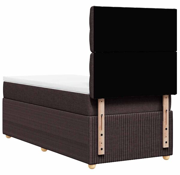 Box spring postel s matrací tmavě hnědá 80x200 cm textil 3291893