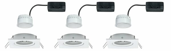PAULMANN Vestavné svítidlo LED Nova hranaté 3x6,5W bílá mat výklopné 934.54 P 93454