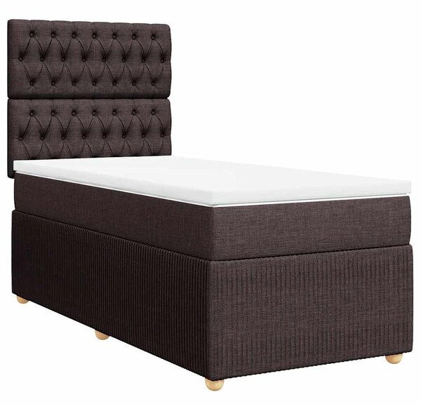 Box spring postel s matrací tmavě hnědá 80x200 cm textil 3291893