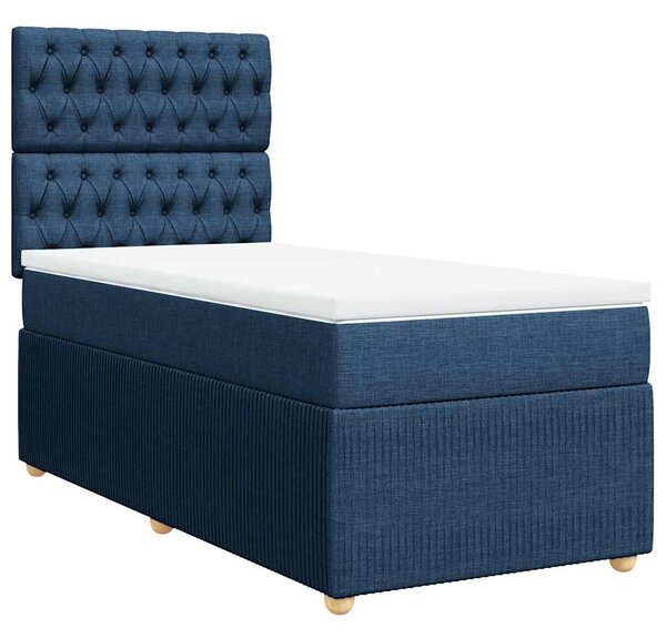 Box spring postel s matrací modrá 80x200 cm textil 3291896