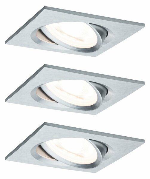 PAULMANN Vestavné svítidlo LED Nova hranaté 3x6,5W hliník broušený výklopné 934.56 P 93456