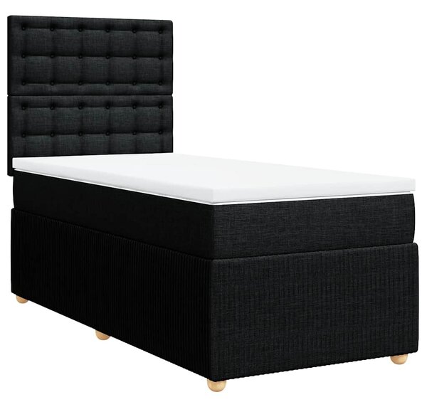 Box spring postel s matrací černá 80 x 200 cm textil 3291899