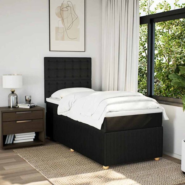 Box spring postel s matrací černá 80 x 200 cm textil 3291899