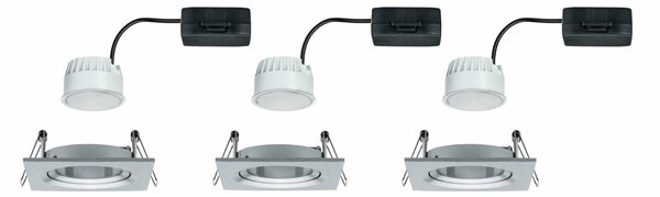 PAULMANN Vestavné svítidlo LED Nova hranaté 3x6,5W hliník broušený výklopné 934.56 P 93456