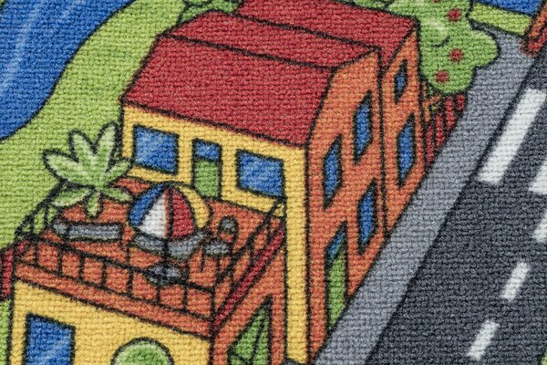 Makro Abra Dětský kusový koberec REBEL ROADS Town life 97 Velkoměsto ulice protiskluzový šedý Rozměr: 95x133 cm
