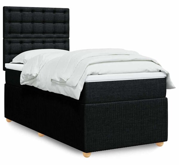 Box spring postel s matrací černá 80 x 200 cm textil 3291899