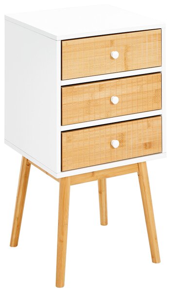 NOČNÍ STOLEK, borovice, přírodní barvy, bílá, 40/76/40 cm Xora - Online Only noční stolky, Online Only