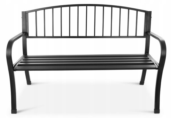 Zahradní lavička s opěradlem Bauerkraft kovová šedá 125 cm x 53 cm