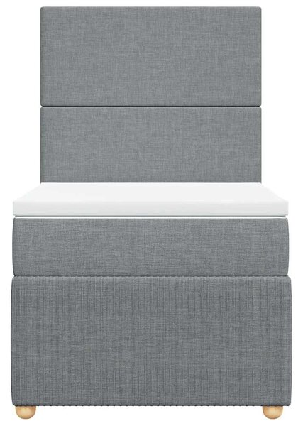 Box spring postel s matrací světle šedá 90x190 cm textil 3291904