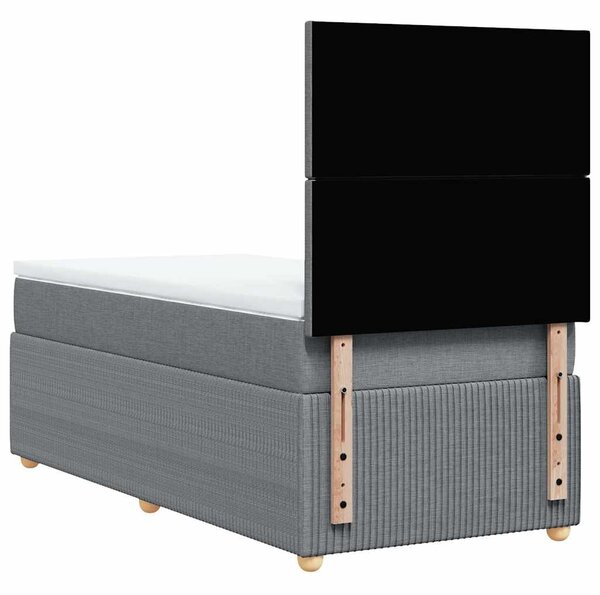 Box spring postel s matrací světle šedá 90x190 cm textil 3291904