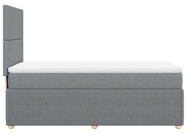 Box spring postel s matrací světle šedá 90x190 cm textil 3291904