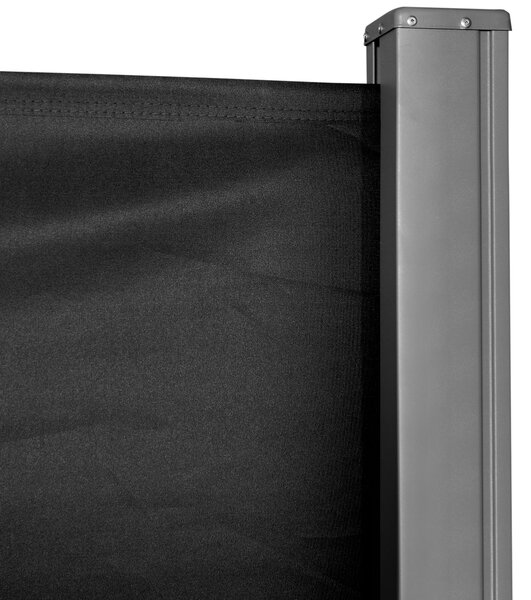 Zatahovací boční markýza Outsunny dim. 3L x 1.6H m, kovová, waterproof, UV-odolná, vysokohustotní 180 g/m², černá | Aosom