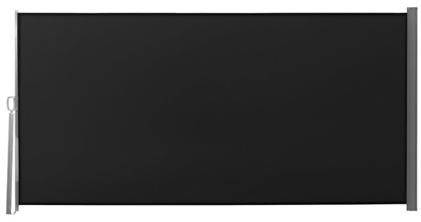 Zatahovací boční markýza Outsunny dim. 3L x 1.6H m, kovová, waterproof, UV-odolná, vysokohustotní 180 g/m², černá | Aosom