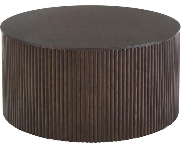 Kulatý dřevěný konferenční stolek s úložným prostorem Nele