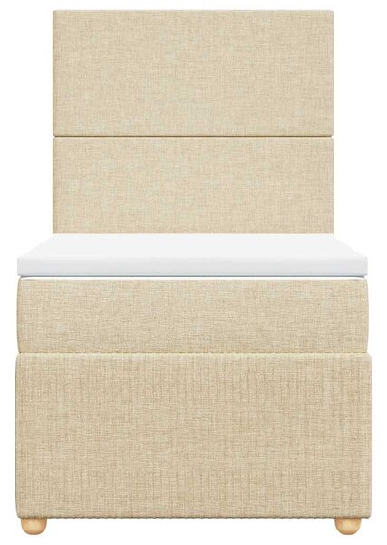 Box spring postel s matrací krémová 90x200 cm textil 3291937