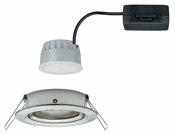 PAULMANN Vestavné svítidlo LED Nova kruhové 1x6,5W kov kartáčovaný výklopné 3-krokové-stmívatelné 934.82 P 93482