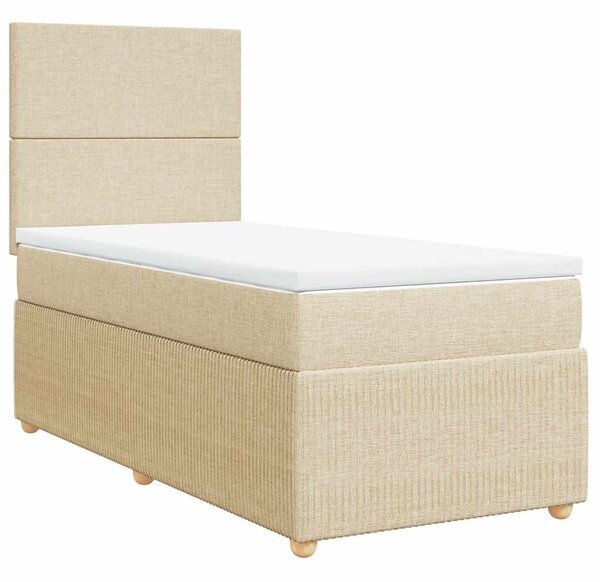 Box spring postel s matrací krémová 90x200 cm textil 3291937