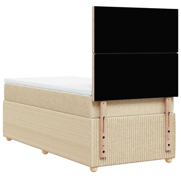 Box spring postel s matrací krémová 90x200 cm textil 3291937