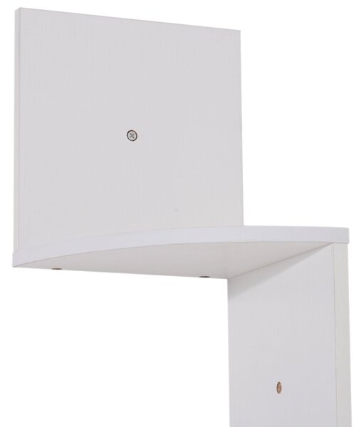 HOMCOM Rohová polička ve tvaru zig-zag, 20L x 20W x 126H cm, 5 úrovní, Bílá dřevěná | Aosom