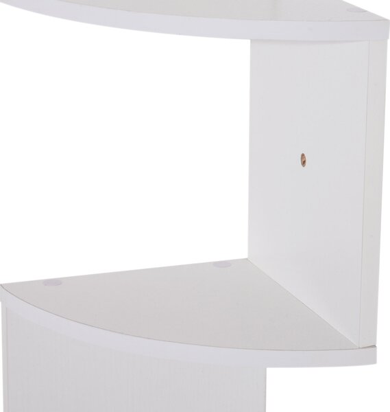 HOMCOM Rohová polička ve tvaru zig-zag, 20L x 20W x 126H cm, 5 úrovní, Bílá dřevěná | Aosom