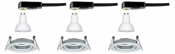 PAULMANN Vestavné svítidlo LED Nova kruhové 3x6,5W GU10 hliník broušený nastavitelné 934.33 P 93433