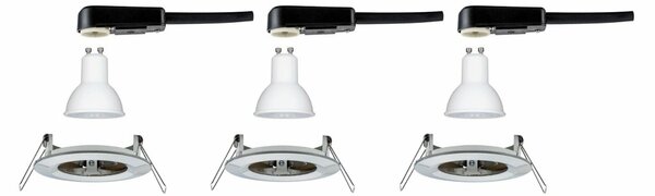 PAULMANN Vestavné svítidlo LED Nova kruhové 3x6,5W GU10 kov kartáčovaný 4000K nevýklopné 929.79