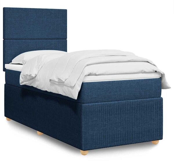 Box spring postel s matrací modrá 90x190 cm textil 3294210