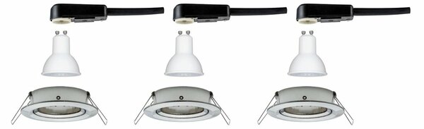 PAULMANN Vestavné svítidlo LED Nova kruhové 3x6,5W GU10 kov kartáčovaný výklopné 934.29 P 93429