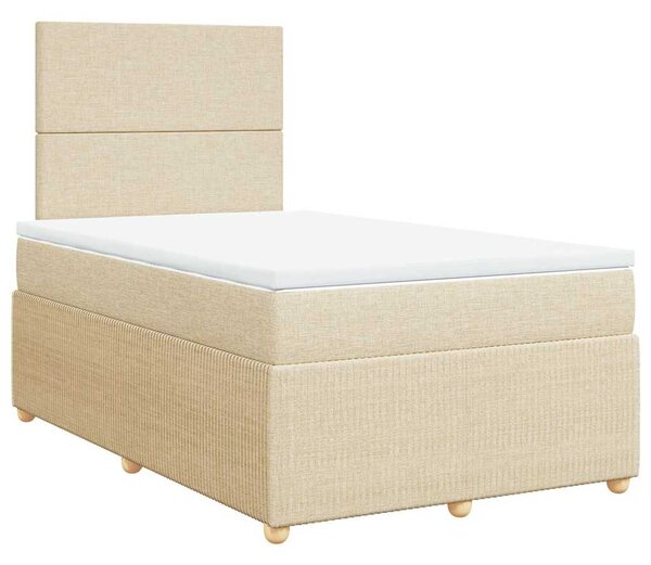 Box spring postel s matrací krémová 120x190 cm textil 3291993