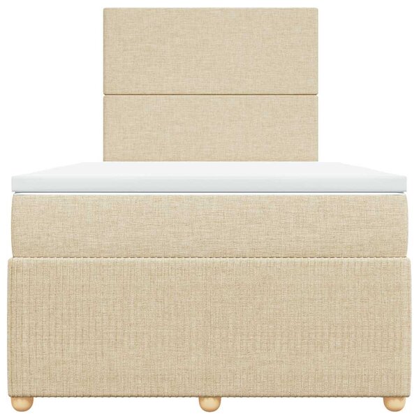 Box spring postel s matrací krémová 120x190 cm textil 3291993