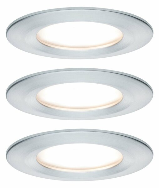 PAULMANN Vestavné svítidlo LED Nova kruhové 3x6,5W hliník broušený nevýklopné 3-krokové-stmívatelné 934.98 P 93498