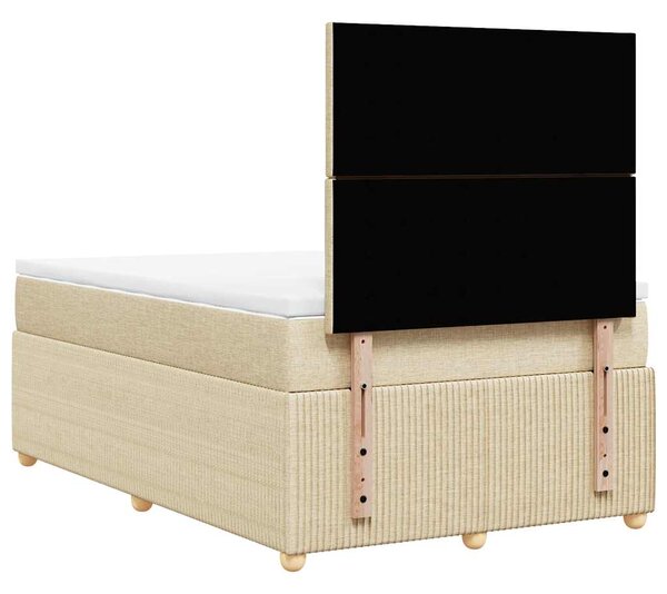 Box spring postel s matrací krémová 120x190 cm textil 3291993