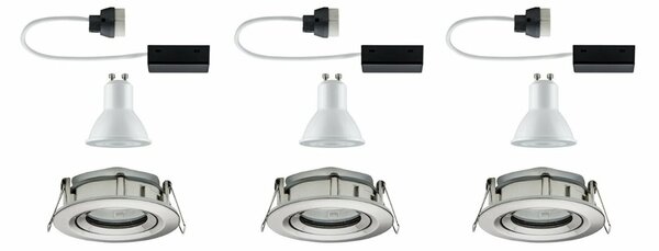 PAULMANN Vestavné svítidlo LED Nova kruhové 3x7W GU10 kov kartáčovaný nastavitelné 929.00 P 92900