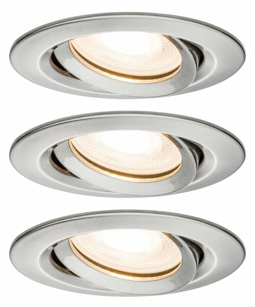 PAULMANN Vestavné svítidlo LED Nova kruhové 3x7W GU10 kov kartáčovaný nastavitelné 929.00 P 92900