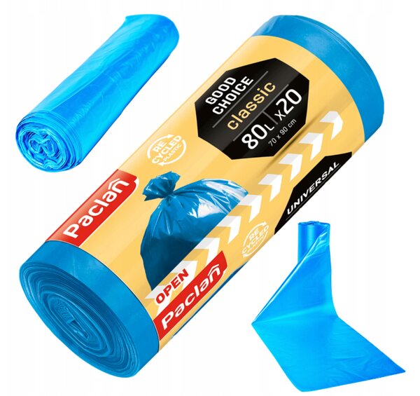 Pytle na odpad CLASSIC 80L 20 ks Paclan Blue Waste 70 x 90cm BERGE
