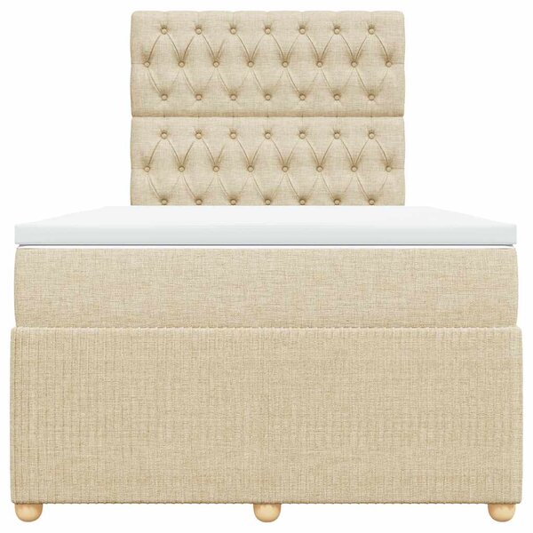 Box spring postel s matrací krémová 120x190 cm textil 3292007