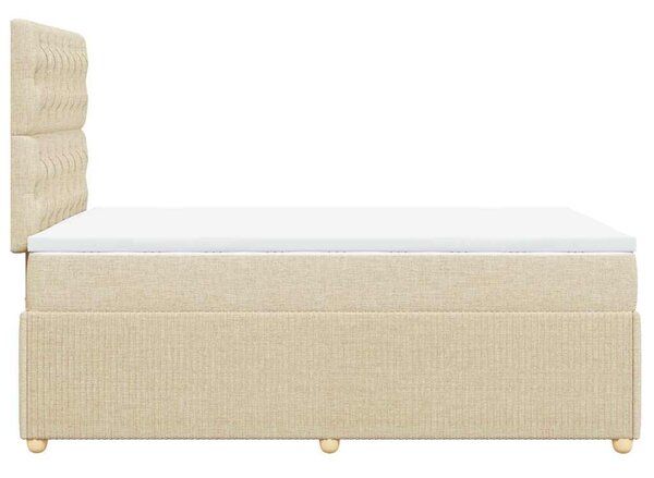 Box spring postel s matrací krémová 120x190 cm textil 3292007