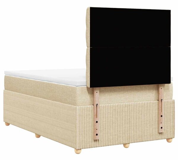 Box spring postel s matrací krémová 120x190 cm textil 3292007