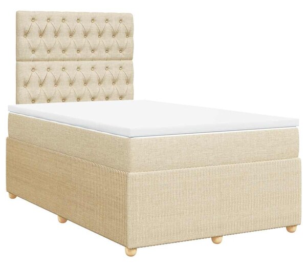 Box spring postel s matrací krémová 120x190 cm textil 3292007