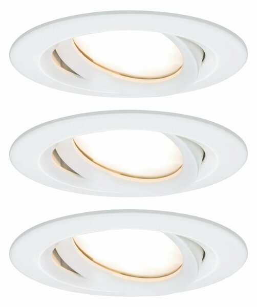 PAULMANN Vestavné svítidlo LED Nova Plus kruhové 3x6,8W bílá mat výklopné stmívatelné 936.82 P 93682