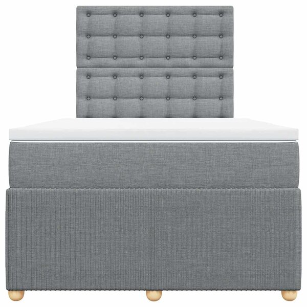 Box spring postel s matrací světle šedá 120x190 cm textil 3292009