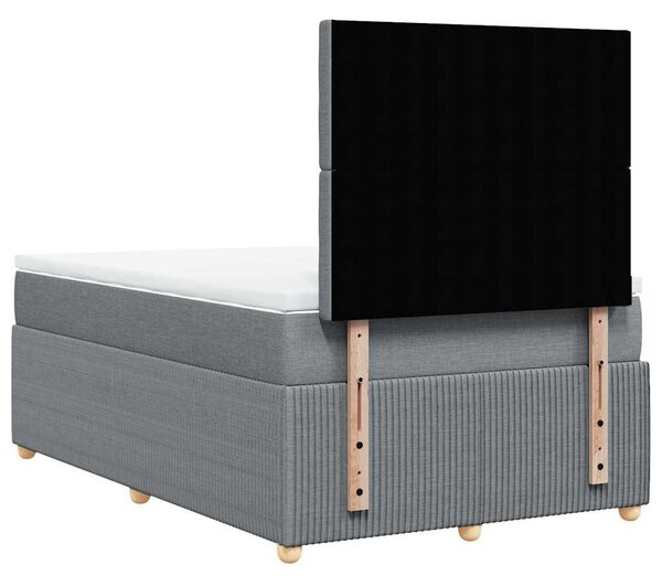 Box spring postel s matrací světle šedá 120x190 cm textil 3292009